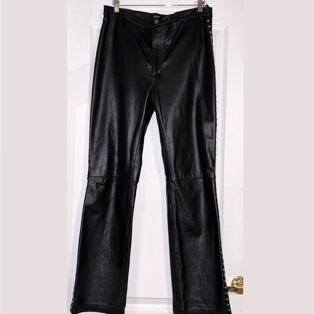 Vintage 90’s Steve Madden Leather Straight Leg Pants w/ studs - Women’s Size 10